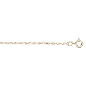 Chain 1pkg1 14Kt gold rope, 0.7mm triple / springring clasp, Gossamer™ 18 inch