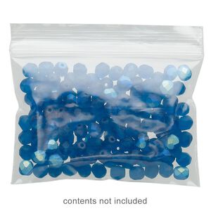 Bag, Tite-Lip™, plastic, clear, 3x2-inch side zip. Sold per pkg of 100.