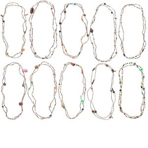 Necklace mix, seed bead / acrylic / wood / shell, multicolored, 3-15mm mixed shapes, 35-45 inch continuous loop. Sold per pkg of 10.