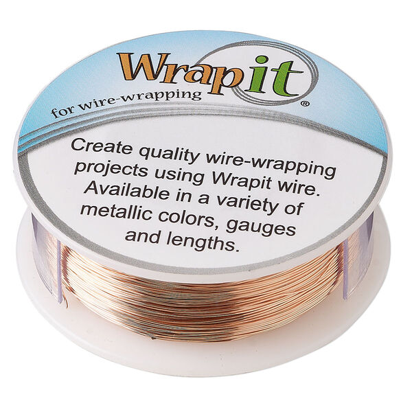 Wire, Wrapit®, bright copper, dead-soft, round, 28 gauge. Sold per 0.25-pound spool, approximately 475 feet. image number 0