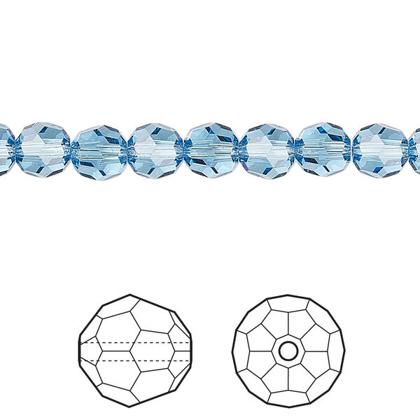 Bead 144pk cool blue, Crystal Passions® Regenerated 6mm round 5000 image number 0