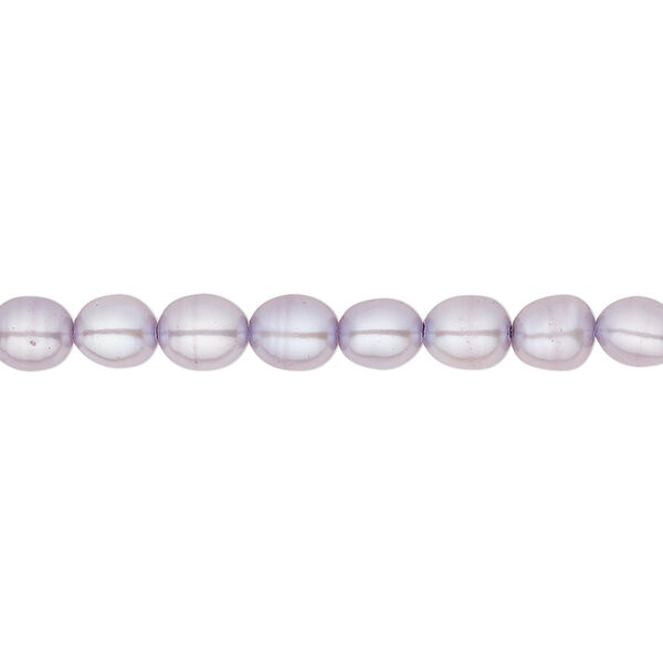 Pearl, cultured freshwater (dyed), lavender, 4-5mm rice, C grade, Mohs hardness 2-1/2 to 4. Sold per 16-inch strand. image number 0