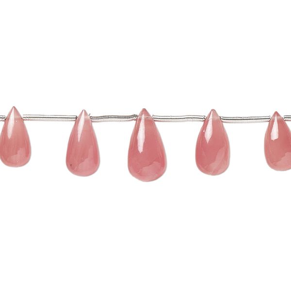 Rhodochrosite 1pkg11, hand-cut top-drilled teardrop bead natural graduated 5x4mm-11x6mm image number 0