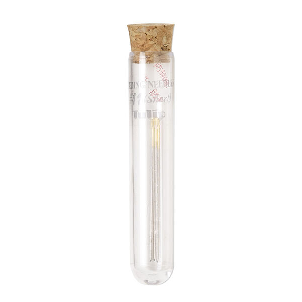 Needle, Tulip, nickel- and gold-plated steel, #11 short with 0.52mm eye width. Sold per pkg of 4. image number 0