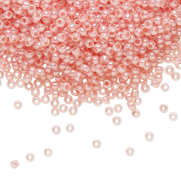 Seed bead, TOHO BEADS®, glass, pkg/7.5g, #11 round, opaque ceylon impatiens pink (TR-11-911). image number 0