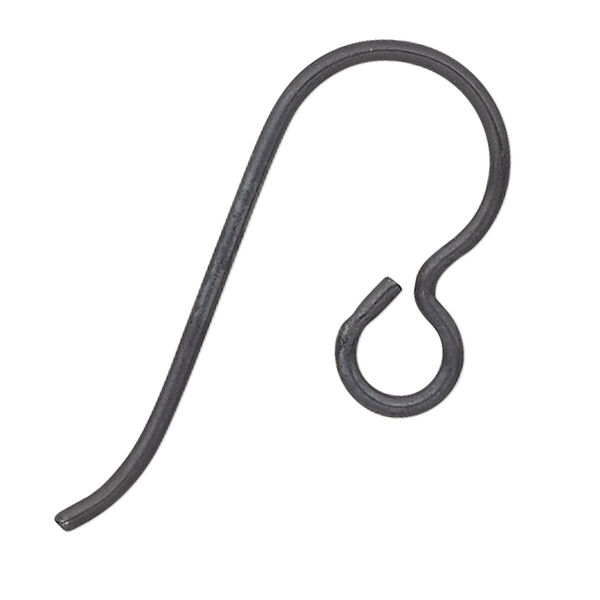 Ear wire, anodized niobium, 12.5mm fishhook with open loop, 20 gauge. Sold per pkg of 2 pairs. image number 0