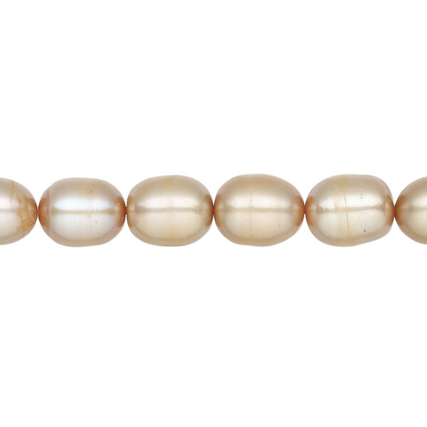 Freshwater pearl 1pkg1 rice, 15 inch satin sand 6-8mm cultured image number 0