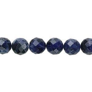 Sodalite 1pkg1, faceted round bead natural 15.5-16 inch 8mm