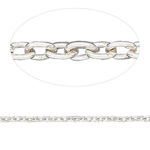 Chain 1pkg1 sterling silver cable, 1.6mm, Gossamer™ 5 foot unfinished