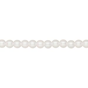 Pearl 50pk pearlescent white, Preciosa Czech crystal 4mm round