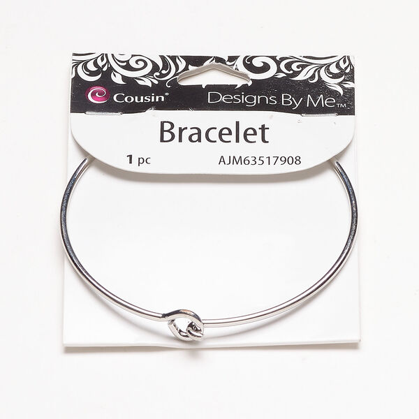 Bracelet, bangle 1pkg1, antique silver-finished steel, 9mm width, 7-1/2 inches with hook-and-eye closure. image number 0