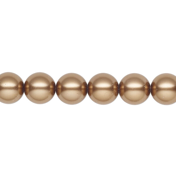 Pearl 100pk bronze, Preciosa Czech crystal 8mm round image number 0