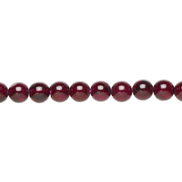Bead, garnet (dyed), 5mm hand-cut round, B grade, Mohs hardness 7 to 7-1/2. Sold per 15-1/2" to 16" strand. image number 0