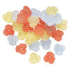 Component mix, acrylic, translucent frosted dark pink / yellow / light blue, 21x8mm flower. Sold per pkg of 30. image number 1