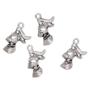 Charm, antique silver-finished "pewter" (zinc-based alloy), 18x15mm knight. Sold per pkg of 4.