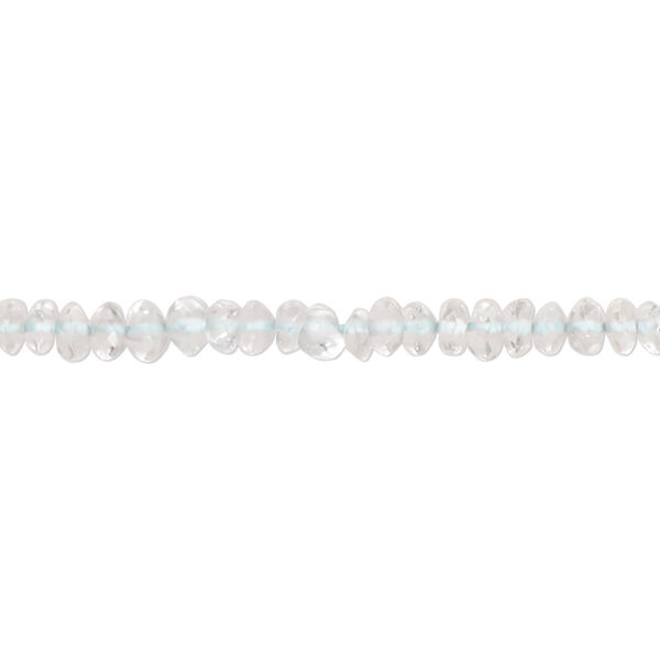Bead, goshenite (natural), 3x2mm-4x3mm hand-cut tumbled faceted saucer, C grade, Mohs hardness 7-1/2 to 8. Sold per 15-inch strand. image number 0