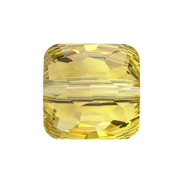 Bead 1pkg288 light topaz, Swarovski®, 6mm puffed square 5035 image number 0