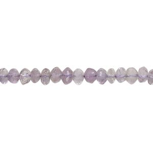 Amethyst 1pkg1, hand-cut faceted rondelle bead natural 14 inch 4x3mm-6x4mm
