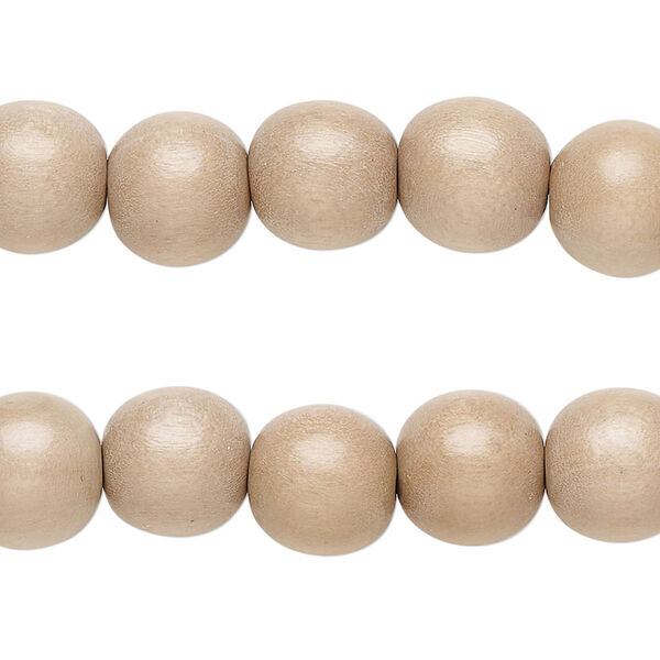 Taiwanese cheesewood 1pkg2, hand-cut round bead 15.5-16 inch medium tan 10mm image number 0