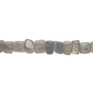 Labradorite 1pkg1, hand-cut uneven cube bead natural, 12 inch 5x3mm-6x5mm