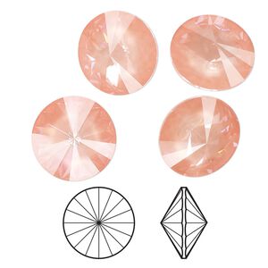 Chaton 4pk crystal flamingo ignite, Crystal Passions® 14mm rivoli 1122