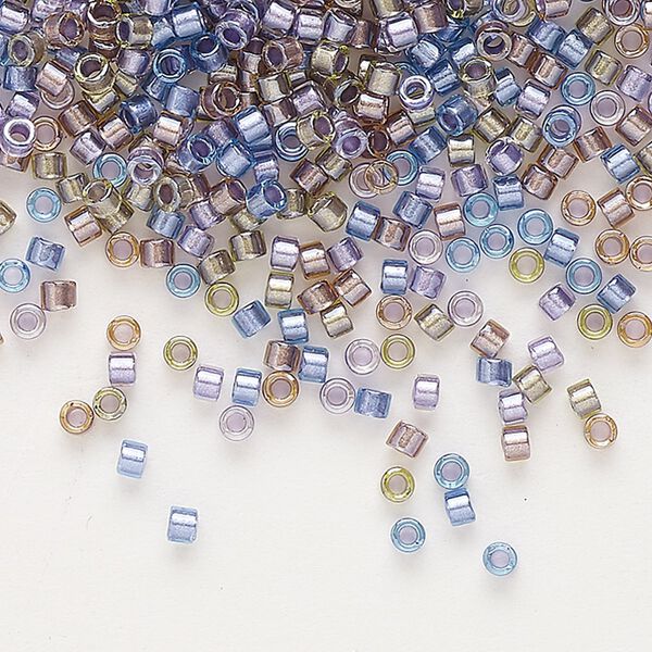 Seed bead, Miyuki Delica®, glass, pkg/7.5g, #11 round, transparent inside dyed color purple/bronze mix (DB0986). image number 0