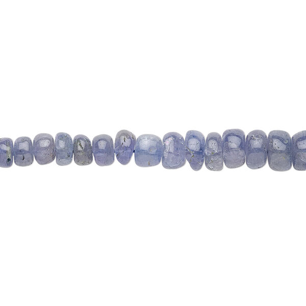 Bead, tanzanite (heated), 3x2mm-6x4mm graduated hand-cut rondelle, C grade, Mohs hardness 6 to 7. Sold per 15" to 16" strand. image number 0