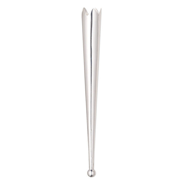 Bolo tip, sterling silver, 55x6.5mm with 3mm ball, 5.5mm inside diameter. Sold individually. image number 0