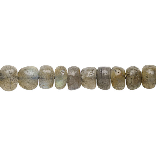 Bead, labradorite (natural), 7x3mm-8x6mm hand-cut rondelle with 0.4-1.4mm hole, C grade, Mohs hardness 6 to 6-1/2. Sold per 8-inch strand. image number 0