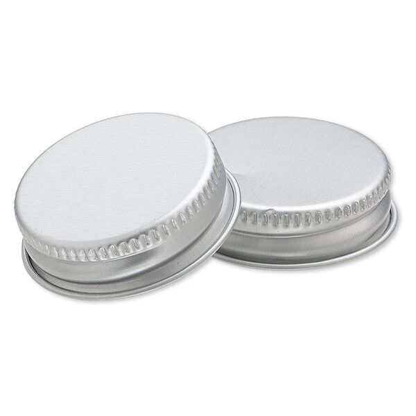 Replacement lid, aluminum and polyethylene, white, 35x11mm. Sold per pkg of 2. image number 0