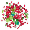 Bead mix 1pkg1, Preciosa Czech pressed glass, transparent green and red, 4mm-17x16mm mixed shapes, 50 grams. image number 1