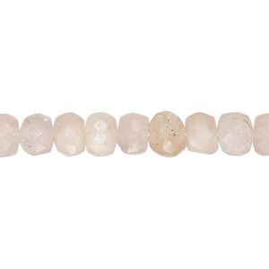 Morganite 1pkg1, hand-cut faceted rondelle bead natural 14 inch 7x3mm-7x6mm