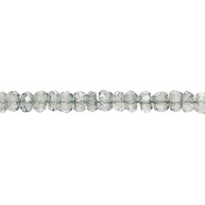 Quartz crystal 1pkg1, hand-cut faceted rondelle bead 13 inch 4x2mm-5x3mm