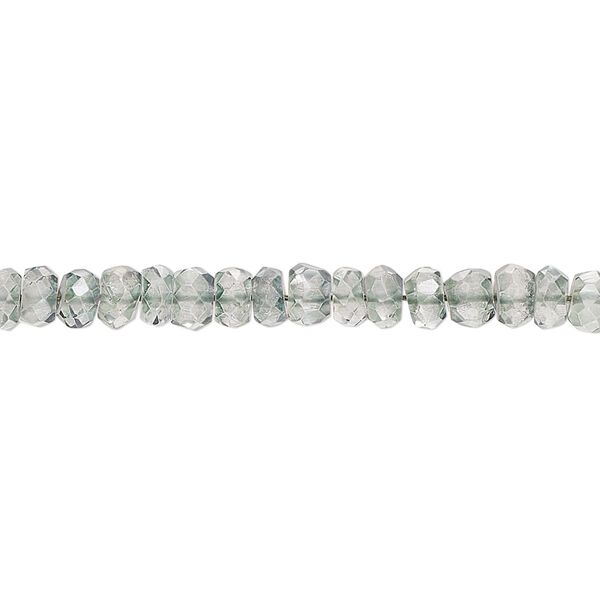 Quartz crystal 1pkg1, hand-cut faceted rondelle bead 13 inch 4x2mm-5x3mm image number 0