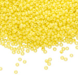 Seed bead, Preciosa Ornela Czech glass, pkg/500g, #11 rocaille, opaque terra intensive dyed yellow chalkwhite, (16A86).