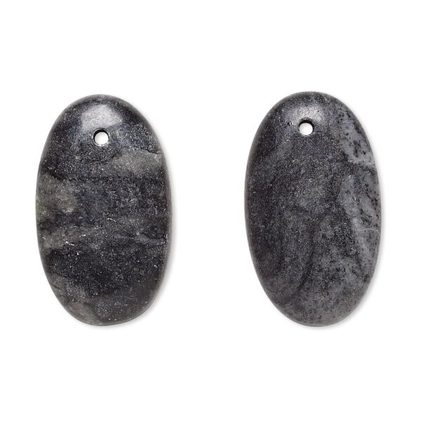 Drop, Picasso marble (natural), 24x14mm-26x15mm puffed oval with flat back, C grade, Mohs hardness 3. Sold per pkg of 2. image number 0