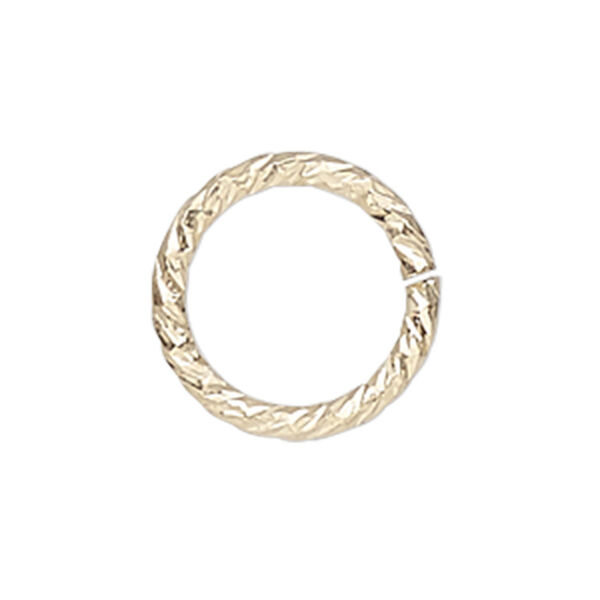 Jump ring, 14Kt gold-filled, 6mm diamond-cut round, 4.7mm inside diameter, 20 gauge. Sold per pkg of 20. image number 0