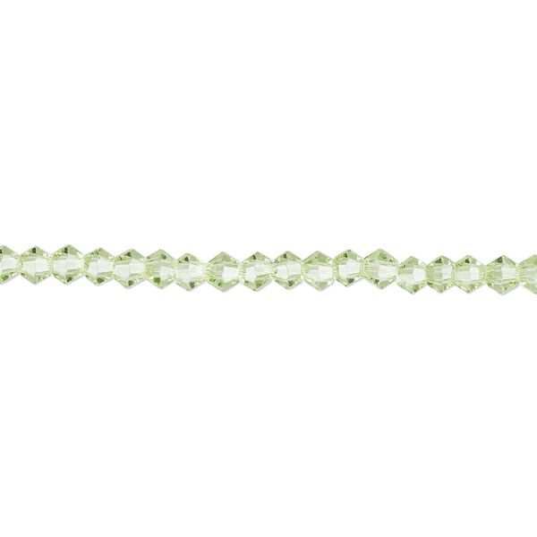 Bead 1pk 16 facets transparent lime green, Celestial Crystal® 3mm bicone 15.5-16 inch image number 0