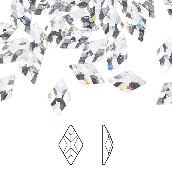 Flat back 6pk crystal foil back, Preciosa MAXIMA Czech crystal rhinestone 10x6mm rhombus image number 0