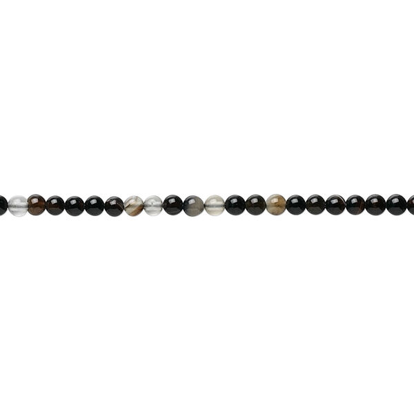 Black agate 1pkg1, round bead 15.5-16 inch 2mm image number 0