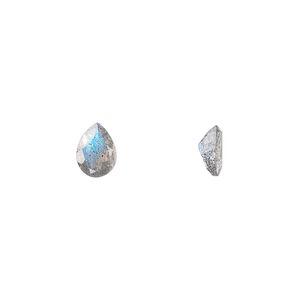 Labradorite 1pkg1, hand-cut faceted pear gem natural 7x5mm
