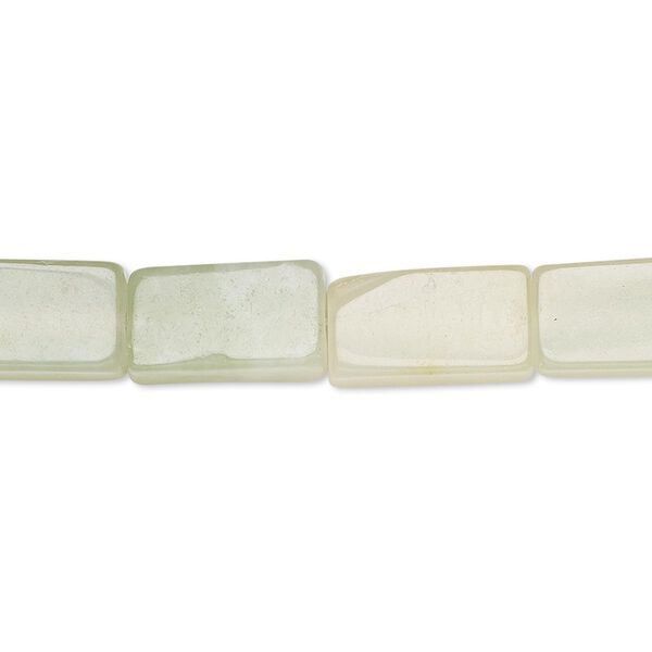 Sea green new "jade" 1pkg1, flat rectangle bead natural 15 inch 13x7mm-14x8mm image number 0