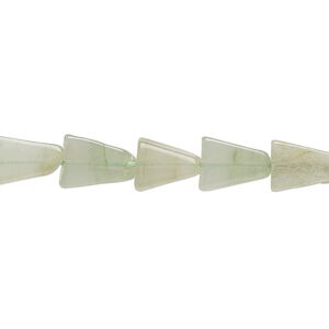 Bead, green aventurine (natural), light, 9x9x7mm-12x12x8mm hand-cut flat triangle, C grade, Mohs hardness 7. Sold per 13-inch strand.
