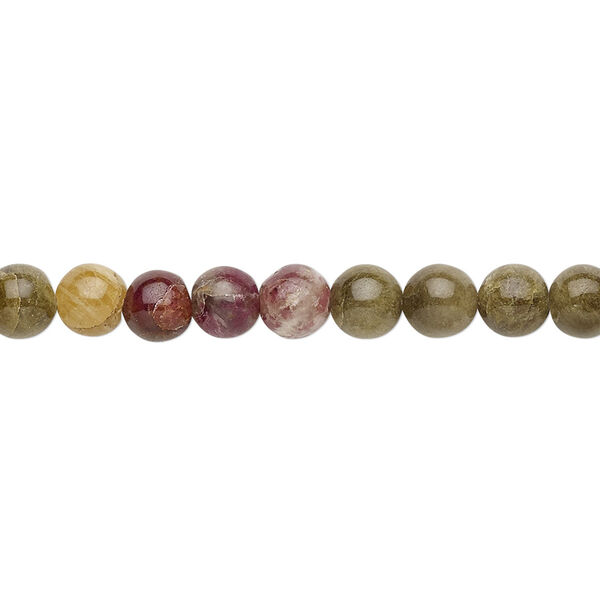 Bead, multi-tourmaline (natural), 4-5mm hand-cut round, C grade, Mohs hardness 7 to 7-1/2. Sold per 15" to 16" strand. image number 0