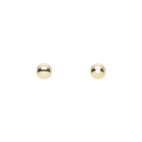 Bead, 14Kt gold, 5mm seamless round. Sold per pkg of 20. image number 0