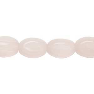 Bead, glass, translucent light pink, 13x9mm-13x10mm pinched oval. Sold per 14-inch strand, approximately 25 beads.