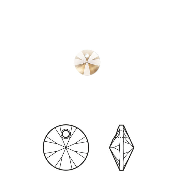 Drop 12pk light Colorado topaz, Crystal Passions® 6mm pendant mini disk 6428 image number 0