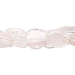 Rose quartz 1pkg3, hand-cut puffed oval bead 14 inch mix 7x6mm-17x10mm