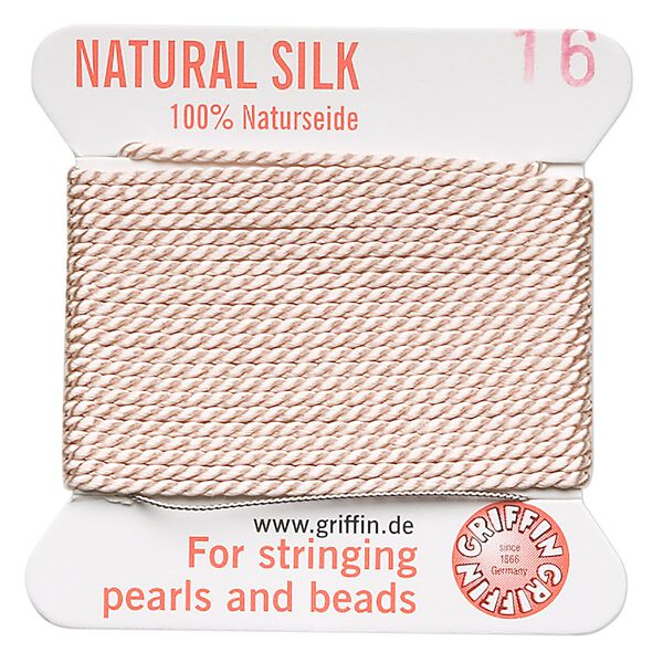 Thread, Griffin, silk, light pink, size #16. Sold per 2-meter card (approximately 78 inches). image number 0