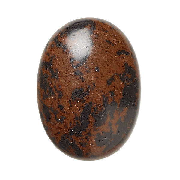 Cabochon, mahogany obsidian (natural), 30x22mm calibrated oval, B grade, Mohs hardness 5 to 5-1/2. Sold individually. image number 0